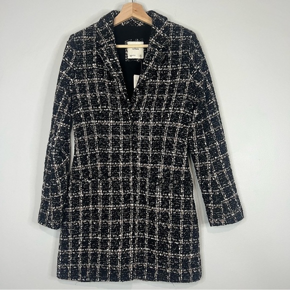 Abercrombie tweed blazer dress black size xsmall - Picture 3 of 7